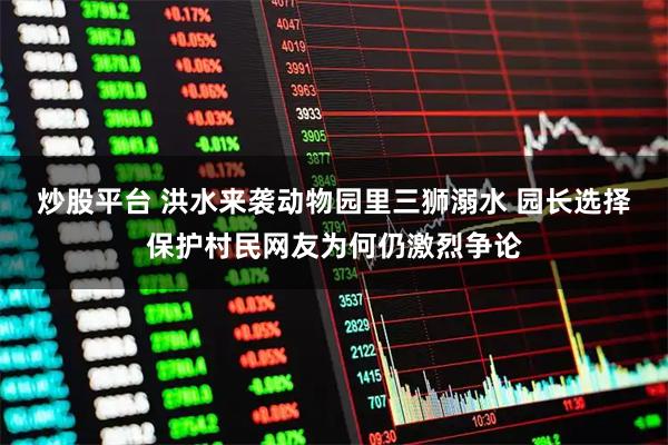 炒股平台 洪水来袭动物园里三狮溺水 园长选择保护村民网友为何仍激烈争论